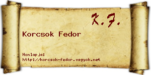 Korcsok Fedor névjegykártya